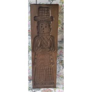 Vintage Wooden MAN German/Dutch Speculaas Springerle Cookie Mold, Hand Carved